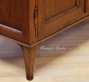 Louis Philippe style display cabinet handcrafted in solid walnut wood with 2 doors